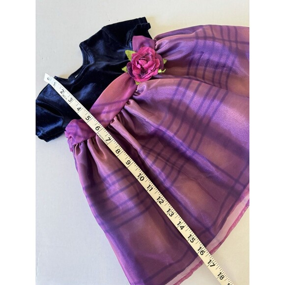 Brooke Lindsay Made In The USA Girls Velvet Tulle Purple Dress Size 12 Months - Picture 12 of 14